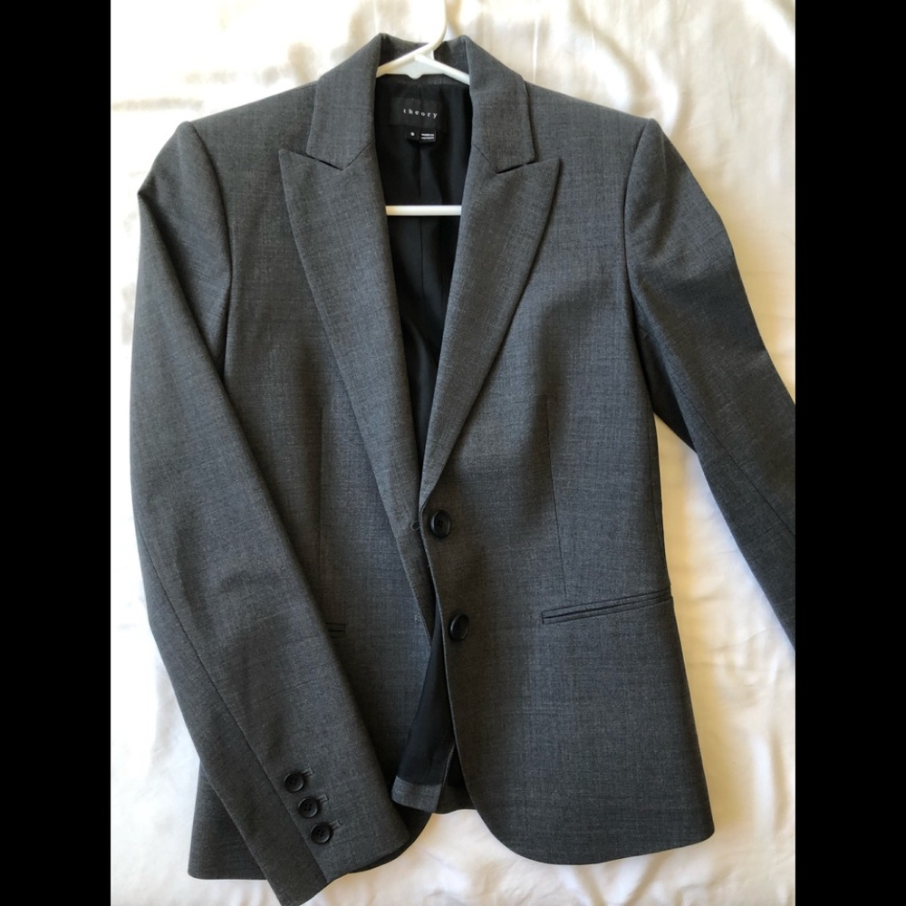 Theory blazer gray size 0, NWOT